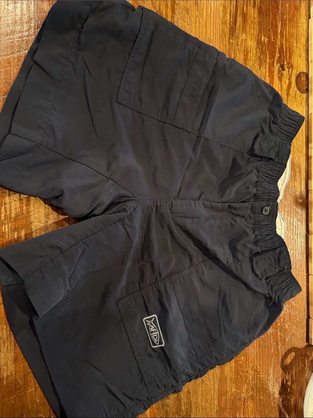 AFTCO Men's Navy Cargo Shorts with Patch Logo